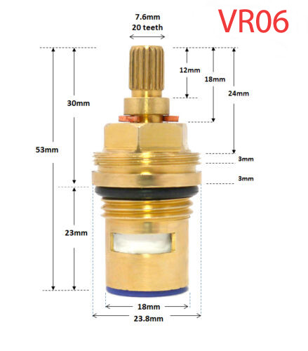 Replacement Ceramic Disc Tap Cartridge Valve 20 Spline bathroom Kitchen Mixer - Picture 7 of 8