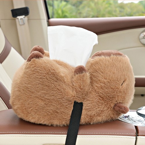 Fundas de servilletas de papel Capybara dibujos animados respaldo de asiento de coche bolsa de papel felpa - Imagen 9 de 12