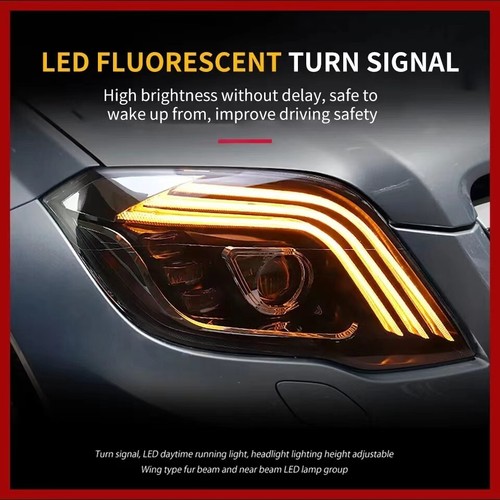 Faro LED para Mercedes-Benz GLK 2008-2015 actualización de señal de giro secuencial - Imagen 6 de 14