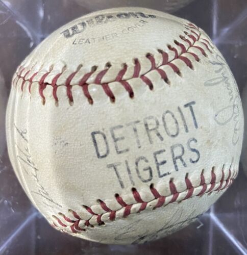 1979 Detroit Tigers Team Signed Baseball Sparky, Kaline, Trammell, Fidrych + 13 - Picture 7 of 9
