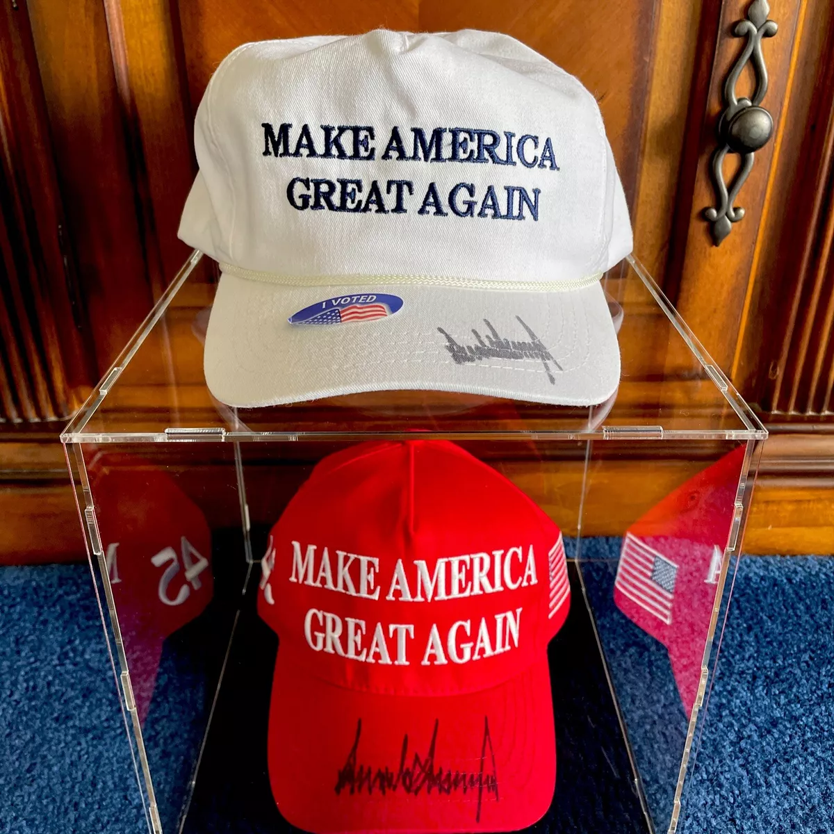 Donald J. Trump Official Signed MAGA Hat White eBay