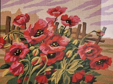 Needlepoint Painted Canvas Gobelin 10487 Flowers 16"x20" by Collection D'Art