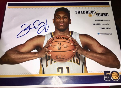 Thaddeus Young San Antonio Spurs NBA auto autograph 8X10 basketball photo + COA - Picture 7 of 10