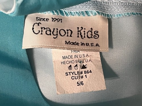 CRAYON KIDS Girls Formal Dress Turquoise Flower Girl Party Pageant Frill 5/6 EXC - Picture 6 of 8