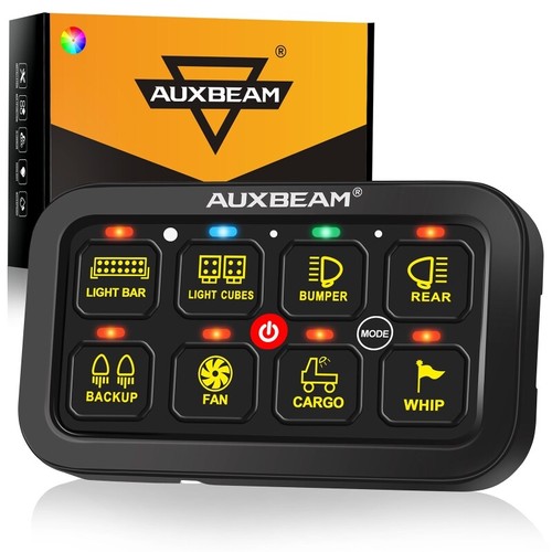 AUXBEAM 8 Gang Switch Panel RGB LED Circuit Control System Car Truck Universal - Picture 7 of 11