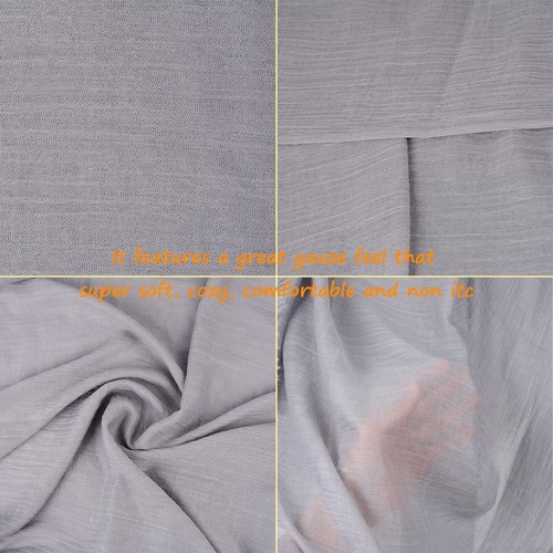 Womens Long Scarf in Solid Color Light Weight Large Shawls Wrap for Beach Out... - Picture 4 of 6