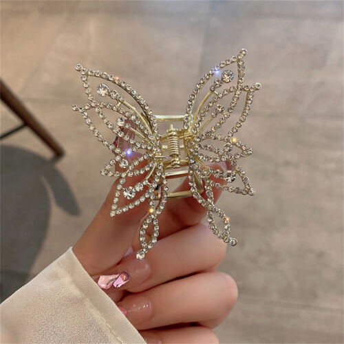 Metal Mariposa Barrette Perla Estrás Garra Clip para el Cabello Regalo Para Mujeres Elegante - Imagen 5 de 14