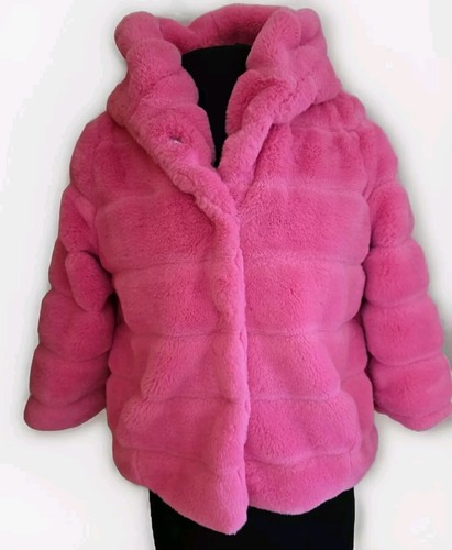 APPARIS Kids Youth Goldy Kids Coat Pink Faux Fur Jacket Size 14Y NWOT Lined - Picture 3 of 13