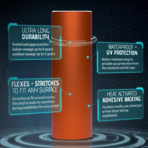 Bronze Satin Matte Chrome Metallic Vinyl Film Wrap Sticker Air Free 12" x 60" In - Picture 2 of 8