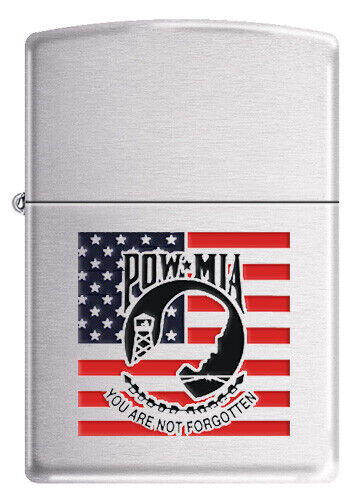POW/MIA Zippo MIB Prisoner Of War / Missing In Action Brushed Chrome 2004