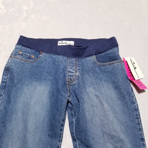 KIKA Maternity Blue Denim Stretch Jeans Sz XL Low Rise NWT - Picture 2 of 12