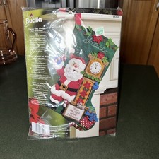 Out of Print Bucilla Christmas Felt 18" Stocking Kit "Woodland Snowman" 86302