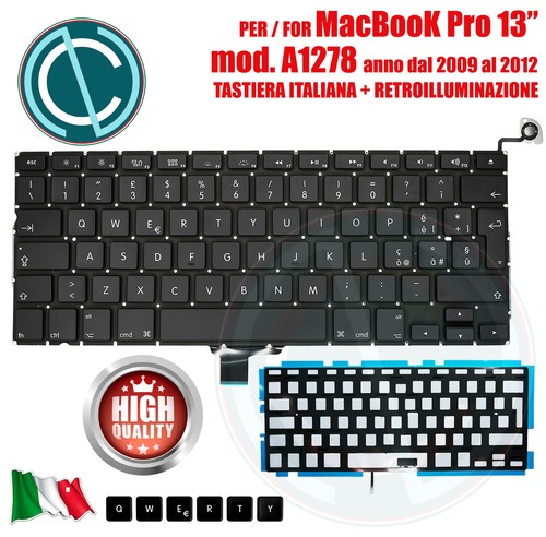 Tastiera di ricambio italiana per apple macbook pro 13 A1278 2009 2010 2011 2012 - Zdjęcie 6 z 11