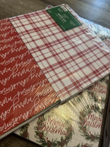 Lot Of 5 Christmas Red Green White Printed Gift Boxes 3 Assorted Sizes, 10 Count - Picture 6 of 9
