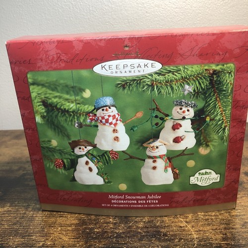 2001 Hallmark Keepsake Snowman Jubilee Set of 4 Ornaments EC! - Picture 8 of 9