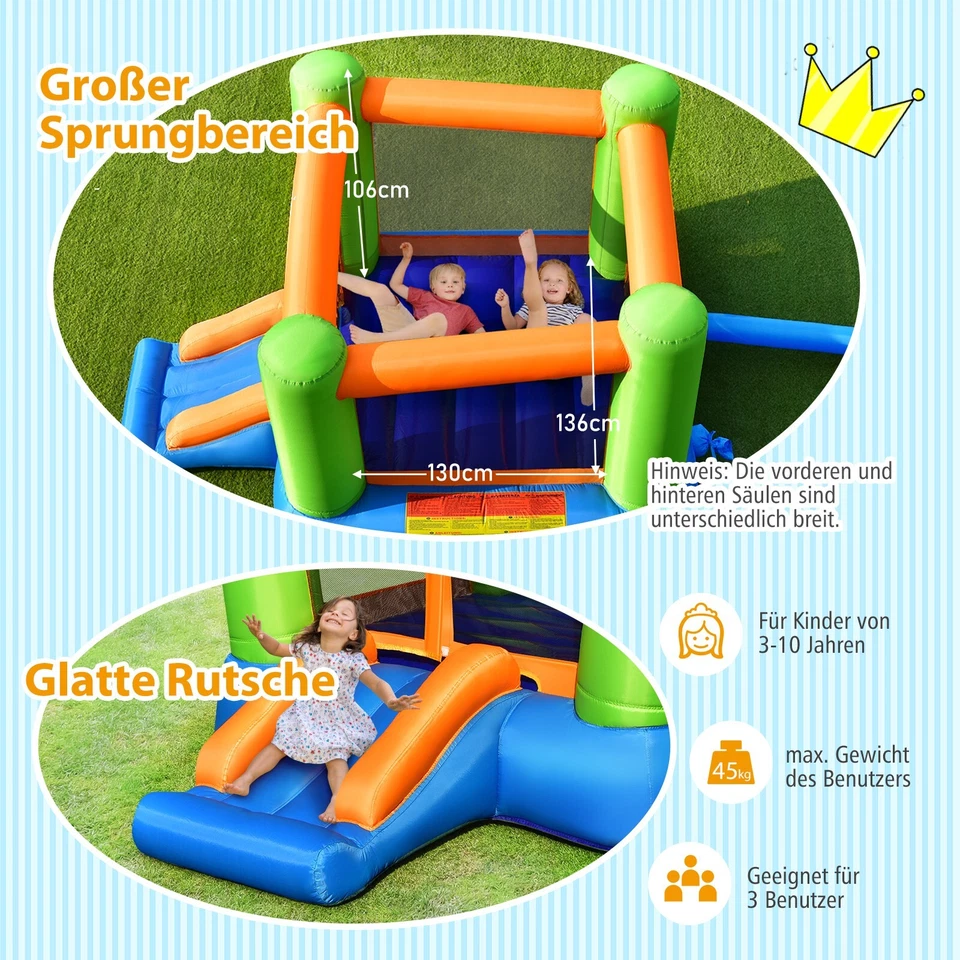 Hüpfburg kleine Springburg mit Rutsche 250 x 197 x 143 cm - Bild 4 von 4