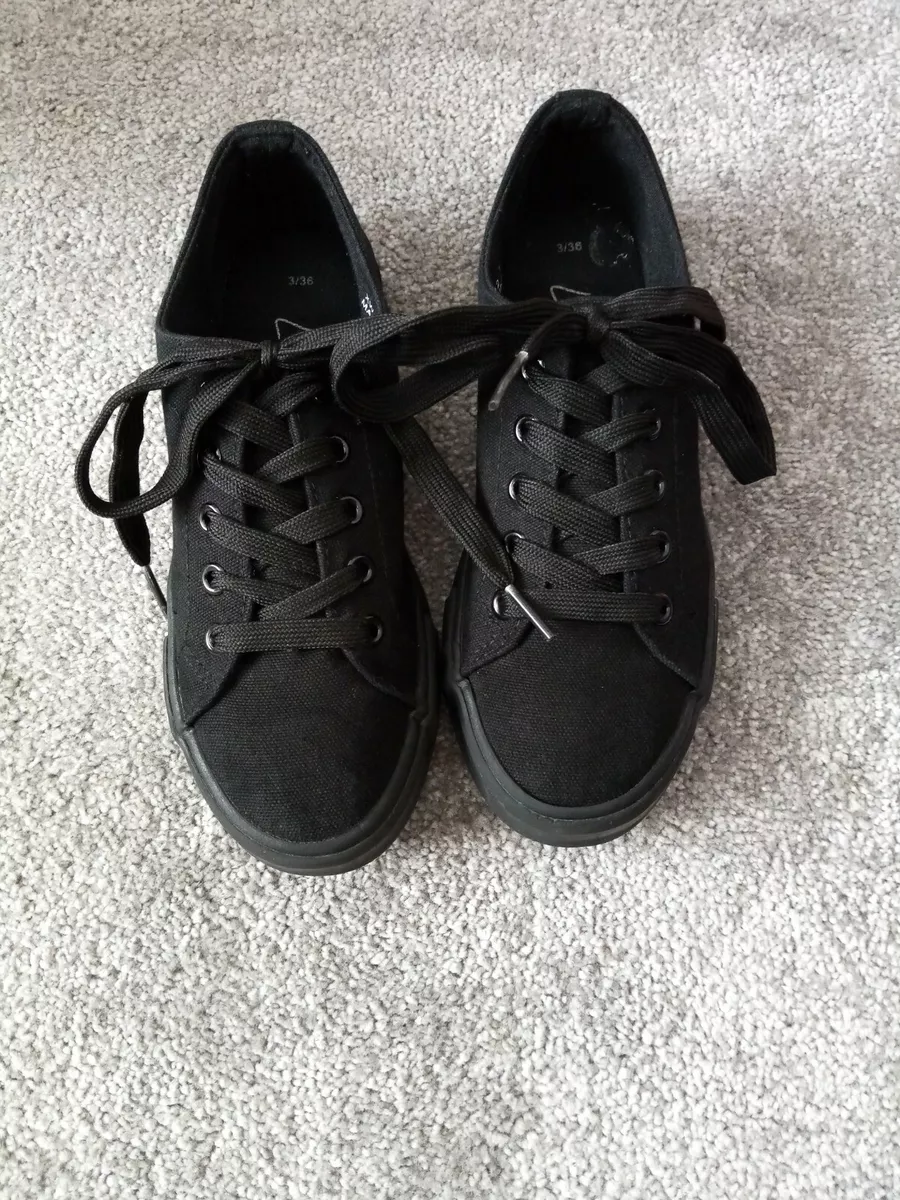 Ladies black trainer pumps sale