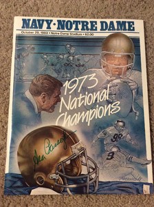 1983-NOTRE-DAME-FOOTBALL-VS-NAVY-FOOTBALL-PROGRAM-SIGN-ARA-PARSEGHIAN