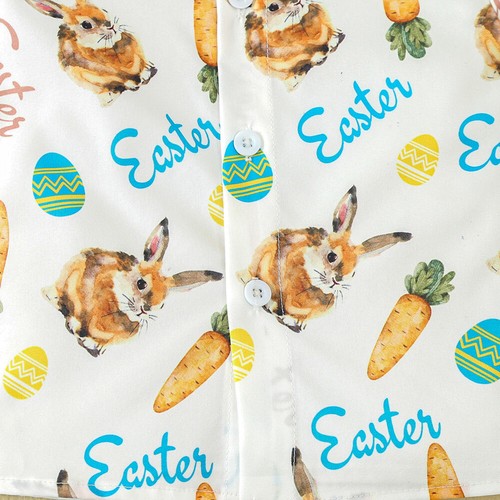 Infant Baby Boy Easter Outfit Rabbit Print Bowtie Shirt Top+Shorts Gentleman Set - Picture 30 of 37