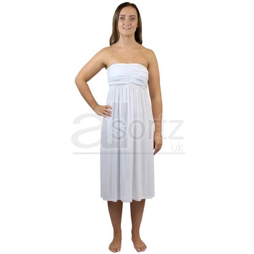 Ladies White Beach Summer Sun Dress Size 8 10 12 14 16 18 20 22 M S Multiway - Picture 3 of 7
