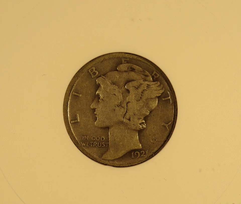 1921-D Mercury Silver Dime - ANACS VG10! Nice Semi-Key Date Denver Mintage! - Image 3 of 4