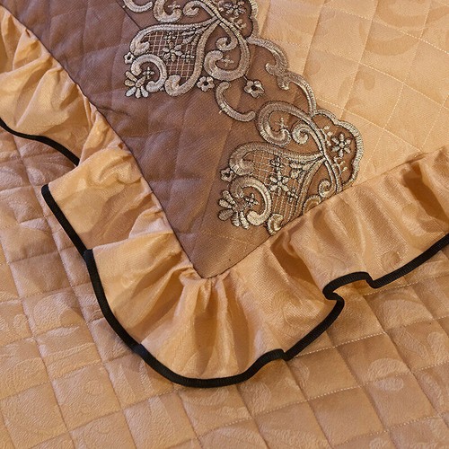 Lace Velvet Bedspread Set Queen King Bed Skirt Qulited Fitted Sheet Pillow Cases - Picture 4 of 65