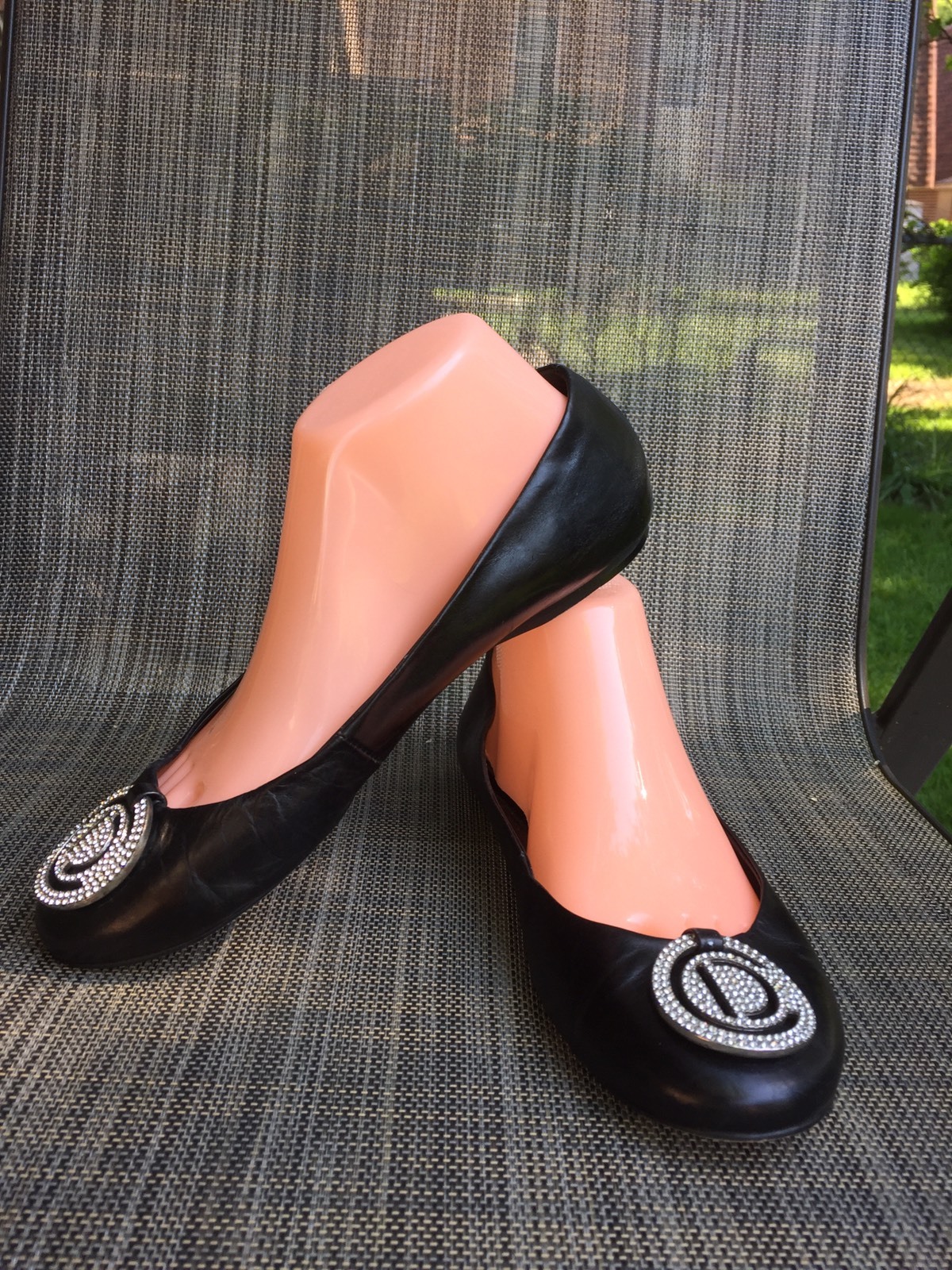 Christian Dior Fao nero Leather Btuttiet Flat sz.39 Christian Dior Fao nero Leather Btuttiet Flat sz.39