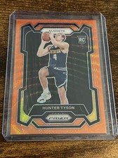2023-24 Panini Prizm Hunter Tyson Orange Wave /60 Rookie RC Nuggets