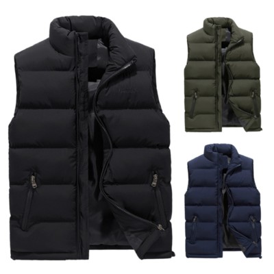 Mens Hooded Down Puffer Gilet Vest Body Warmer Cotton Blend Waistcoat Padded Jacket Outwear Winter Ultralight Gilets with Zipper Pockets with Comfortable Hood
