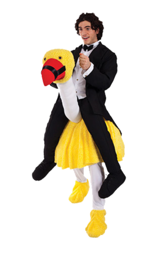 Men's Bernie & Oswald Ostrich TV Novelty 70s Funny Stag Do Fancy Dress Costume - Picture 1 of 3