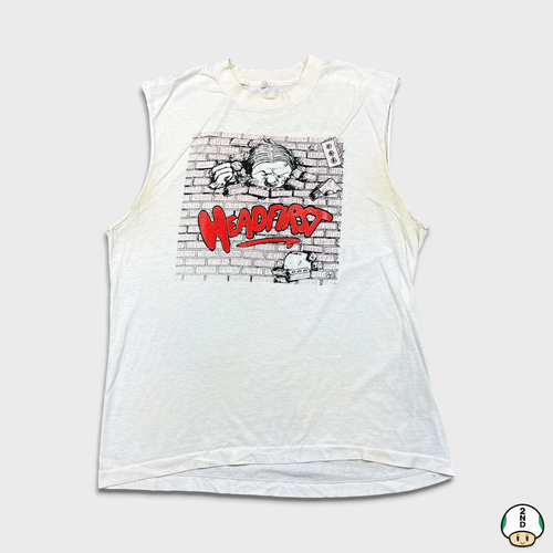 Canotta vintage Screen Stars Head First uomo media rock anni 80 maglietta senza maniche - Foto 1 di 12