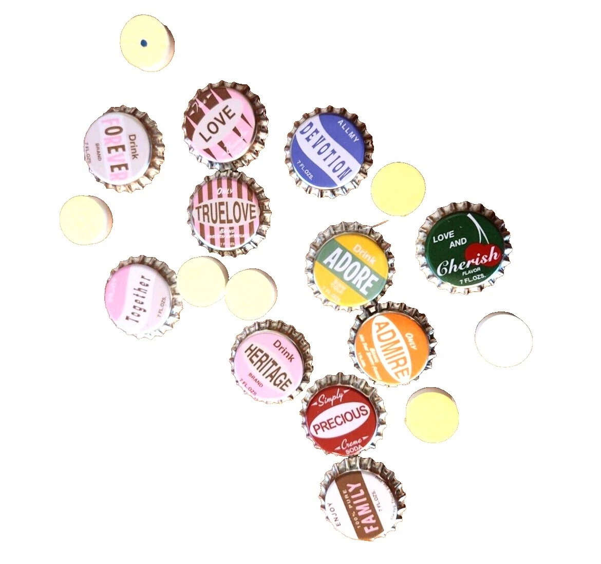 Разноцветные декоративные крышки для бутылок