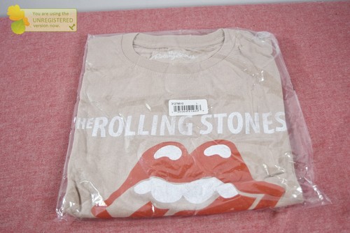 Women's The Rolling Stones Logo Short Sleeve Graphic T-Shirt - Beige Large - Picture 4 of 7