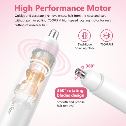 Nose Hair Trimmer Shaver Eyebrow Ear Nose Hair Remover Portable Batteries - Picture 3 of 17