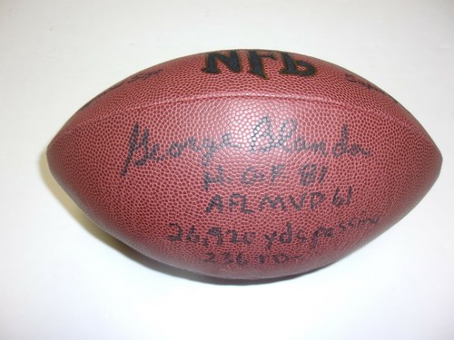 GEORGE BLANDA OAKLAND RAIDERS HOF 81,AFL MVP 61 LAST 1 JSA/COA SIGNED FOOTBALL - Picture 2 of 2