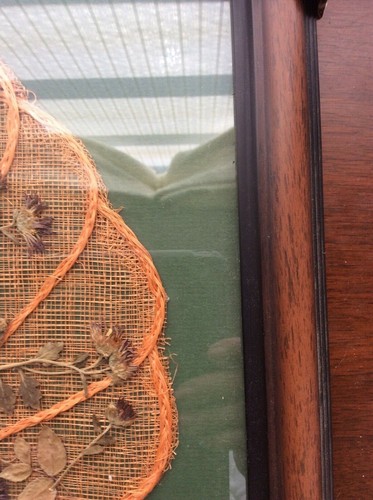 Custom framed hand made fan with dried flower accents. - Picture 3 of 3