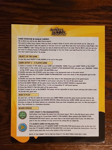 Its Always Sunny In Philadelphia GDC 2011 Board Game - Picture 4 of 7