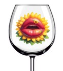 12x Watercolor Pink Sunflower Lips Wine Glass Bottle Van Car Vinyl Sticker Decal