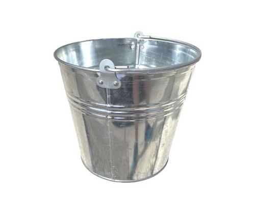 Dekoeimer Zinkeimer Metall Eimer verzinkt mit Holzgriff Wassereimer - Bild 3 von 12