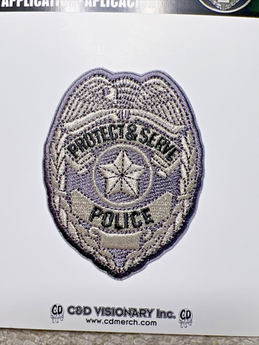 Police Protect & Serve Embroidered iron-on Patch New 3" - Picture 2 of 4