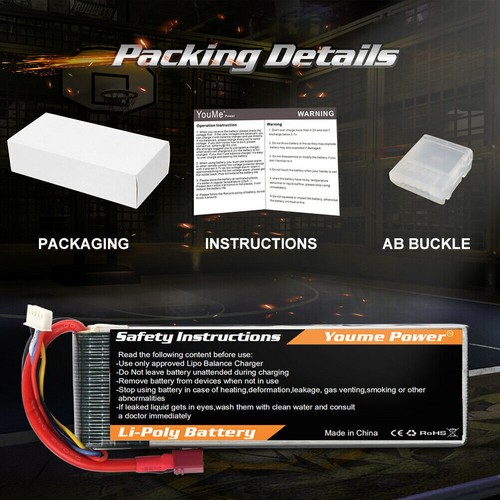2x 14,8V 4S 6500mAh Lipo Akku Deans für RC Auto Offroad Hubschrauber Quad LKW - Bild 6 von 6
