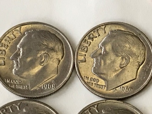 FIFTEEN (15) RARE & VERY GOOD CONDITION UNITED STATES DIMES 1965 TO 1969 - Picture 7 of 15