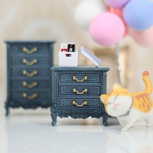 1:12 Miniatur Puppenhaus Möbel Tisch Schublade Schrank Aufbewahrung Kommode Nachttisch - Bild 35 von 36