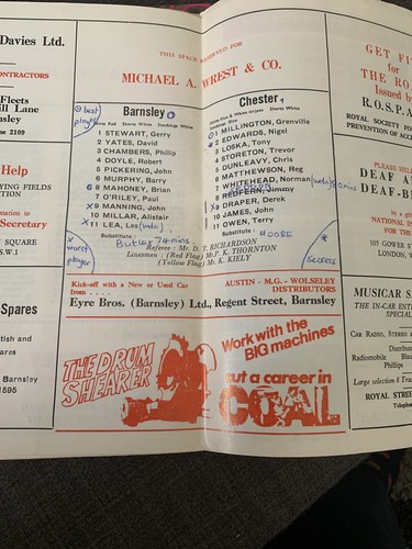 1974/75 Barnsley V Chester Football/Soccer Programme - Picture 3 of 3