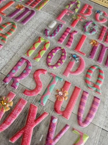 Sticker Lot - Alphabet Scrapbooking Stickers Letters Colorful Puffy Pink + #183 - Picture 5 of 5