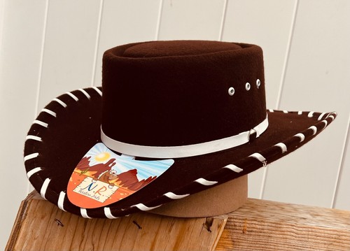 KIDS BROWN WESTERN HAT COWBOY RODEO KIDS HAT SOMBRERO VAQUERO TEXANA - Picture 2 of 5