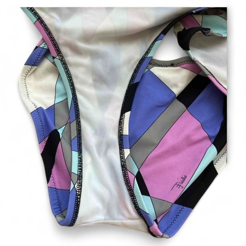 EMILIO PUCCI One Piece Swimsuit S Geometric Halter Backless Italy NEW F/S - Picture 5 of 7
