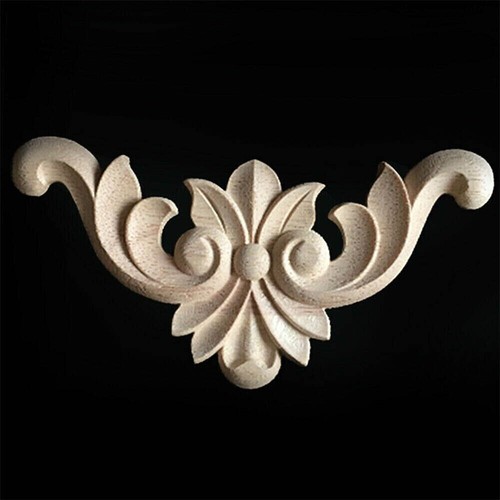 4Pcs Wood Carved Applique Frame Corner Onlay Furniture Home Decor Unpainted USA - 第 6/18 張圖片