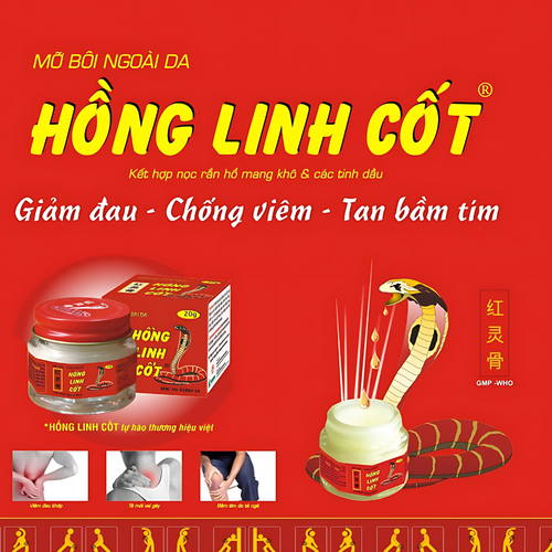Hong Linh Cot Cobra Snake Venom Balm Ointment 20g ** Made In Vietnam ** - Picture 2 of 3