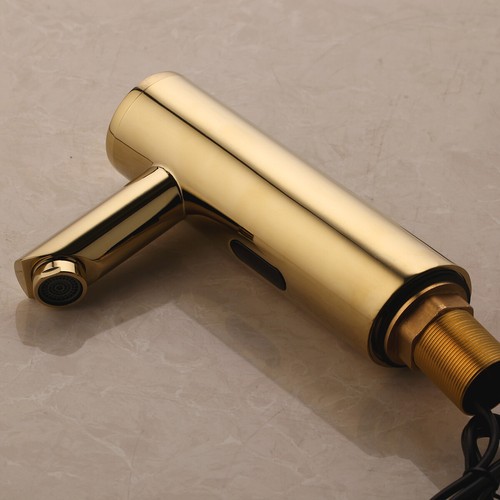 Vanity Gold Bathroom Basin Auto-sensor Cold & Hot Mixer Faucet 1 Handle Hole Tap - Picture 6 of 9